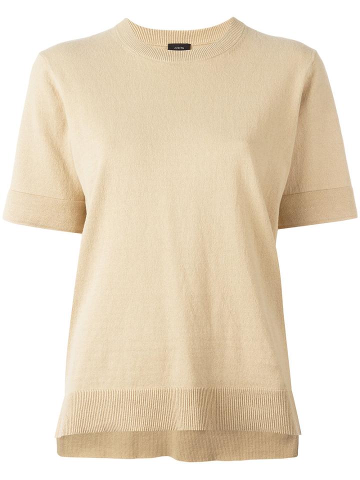 Joseph Round Neck Knitted T-shirt, Women's, Size: Xs, Nude/neutrals, Cotton