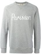 Maison Kitsuné 'parisien' Slogan Sweatshirt, Men's, Size: Xl, Grey, Cotton