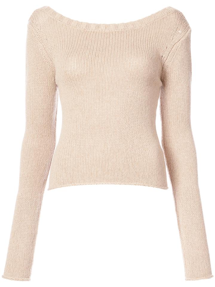 Derek Lam 10 Crosby Back Detail Sweater - Nude & Neutrals