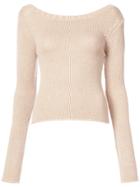 Derek Lam 10 Crosby Back Detail Sweater - Nude & Neutrals