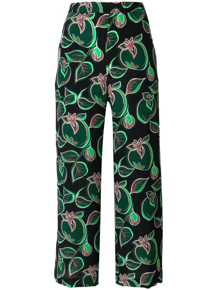 Aspesi Printed Cropped Trousers - Black
