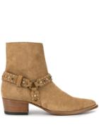 Amiri Embellished Strap Ankle Boots - Neutrals
