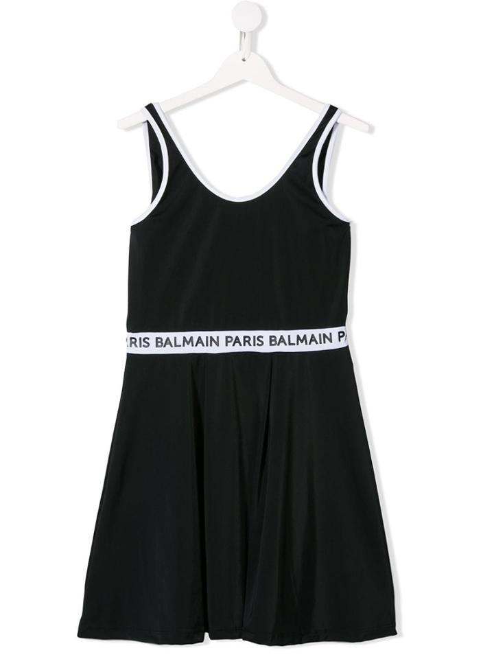 Balmain Kids Teen Branded Band Dress - Black