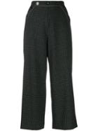 Piazza Sempione Check Cropped Trousers - Black