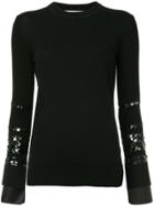 Victoria Victoria Beckham Sequin Sleeve Sweater - Black