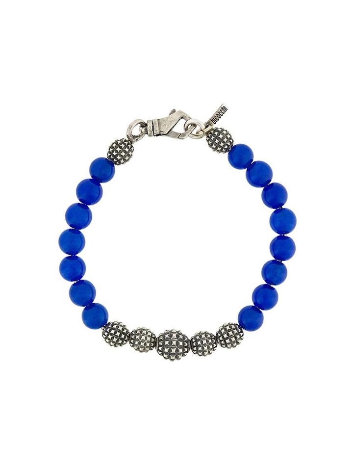Beaded Bracelet, Men's, Size: Medium, Blue, Emanuele Bicocchi