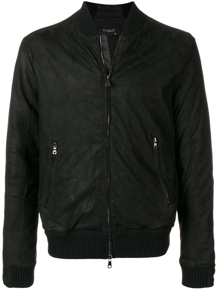Transit Textured Bomber Jacket - Black