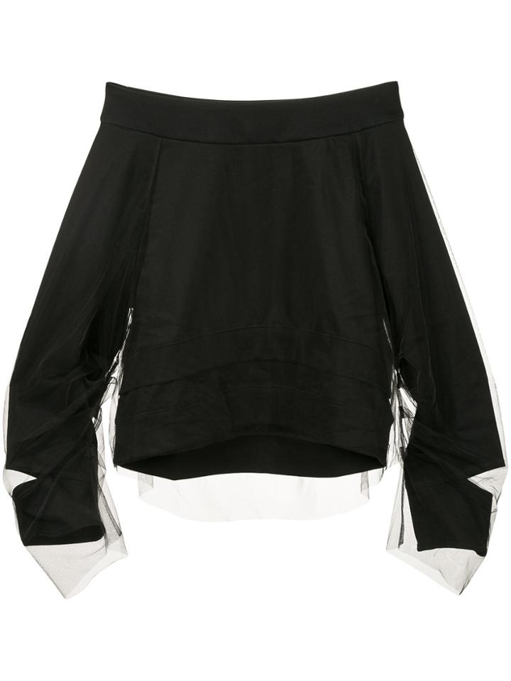 Aula Off-the-shoulder Layered Top - Black