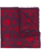 Skull Scarf - Men - Silk/modal - One Size, Pink/purple, Silk/modal, Alexander Mcqueen