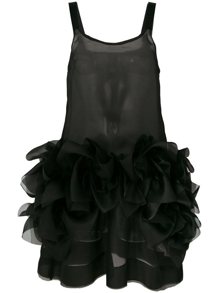 Roberts Wood Gathered Rosette Detail Dress - Black