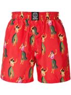 Sss World Corp Relaxed Fit Swim Shorts - Red