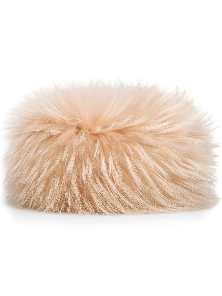 Mr & Mrs Italy Classic Hat, Women's, Size: Small, Nude/neutrals, Racoon Fur