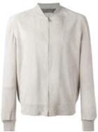 Brunello Cucinelli Zipped Bomber Jacket, Men's, Size: Xl, Nude/neutrals, Cupro/cotton/leather