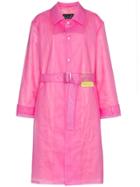Martine Rose Patch Embellished Belted Rain Coat - Pink