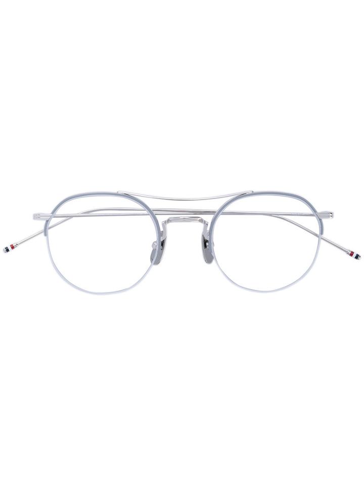 Thom Browne - Round Glasses - Unisex - Titanium - 49, Grey, Titanium