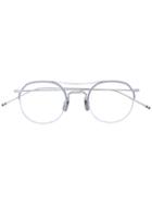 Thom Browne - Round Glasses - Unisex - Titanium - 49, Grey, Titanium