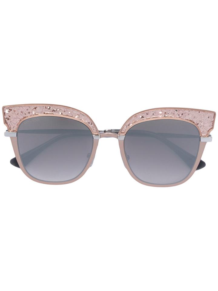 Jimmy Choo Eyewear Embellished Cat Eye Sunglasses - Pink & Purple