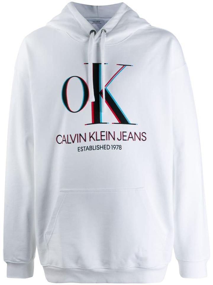 Calvin Klein Jeans Est. 1978 3d Logo Hoodie - White