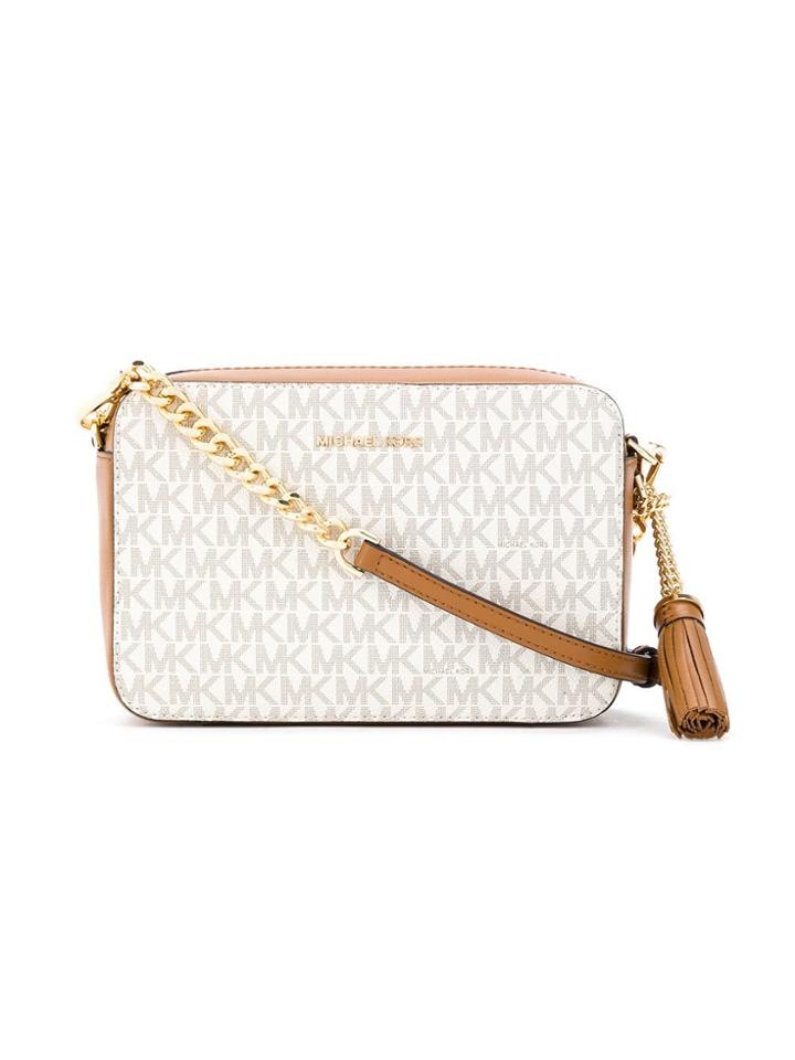Michael Michael Kors Monogram Logo Cross-body Bag - White