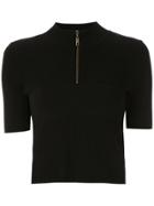 Andrea Bogosian Funnel Neck Knit Blouse - Black