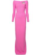 Solace London Square Neck Gown - Pink & Purple