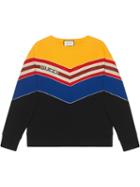 Gucci Sweatshirt With Chevron Gucci Stripe - Black