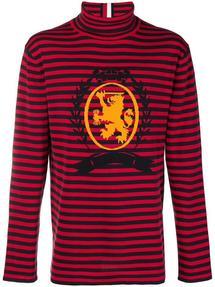 Hilfiger Collection Striped Roll Neck Jumper - Red
