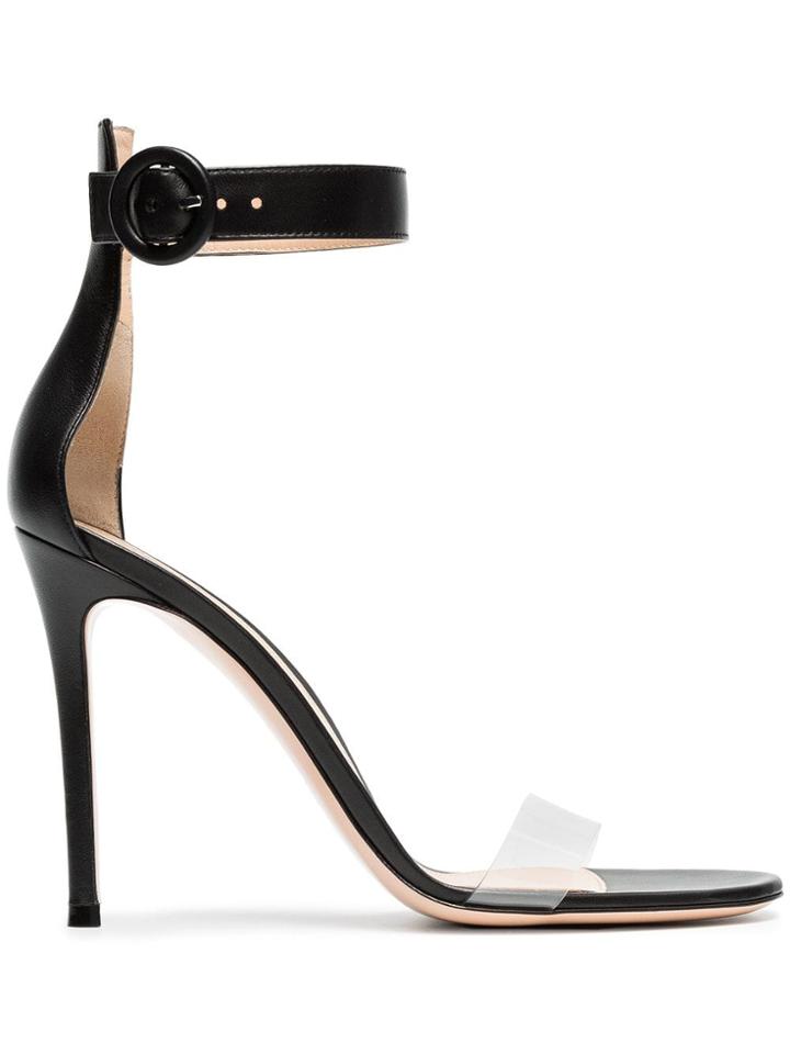 Gianvito Rossi Black Portofino 105 Pvc And Leather Sandals