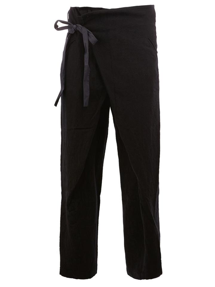 Ziggy Chen Wrap Detail Straight Leg Trousers