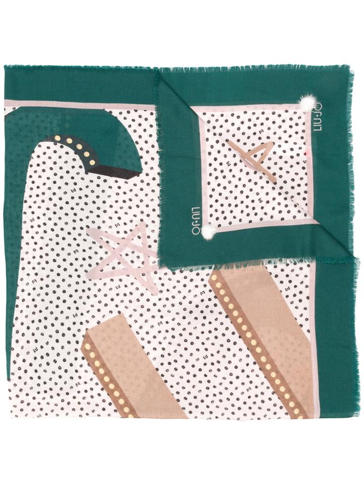 Liu Jo Polka Dot Print Scarf - White