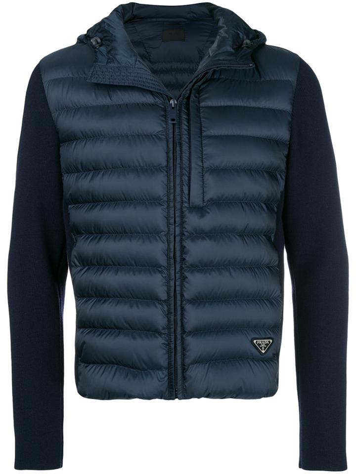 Prada Zipped Padded Jacket - Blue