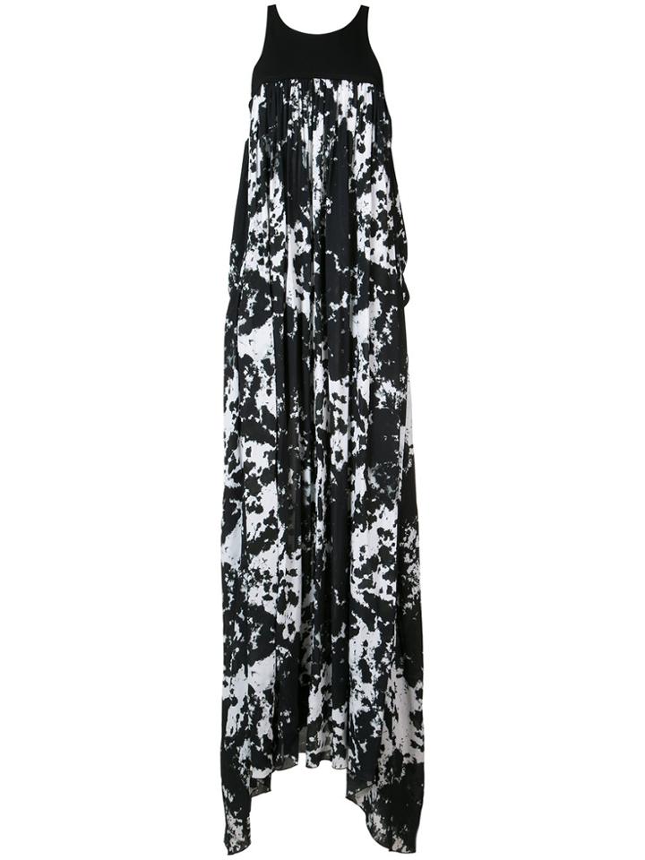 Victor Alfaro Tie Dye Maxi Dress - Black