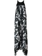 Victor Alfaro Tie Dye Maxi Dress - Black