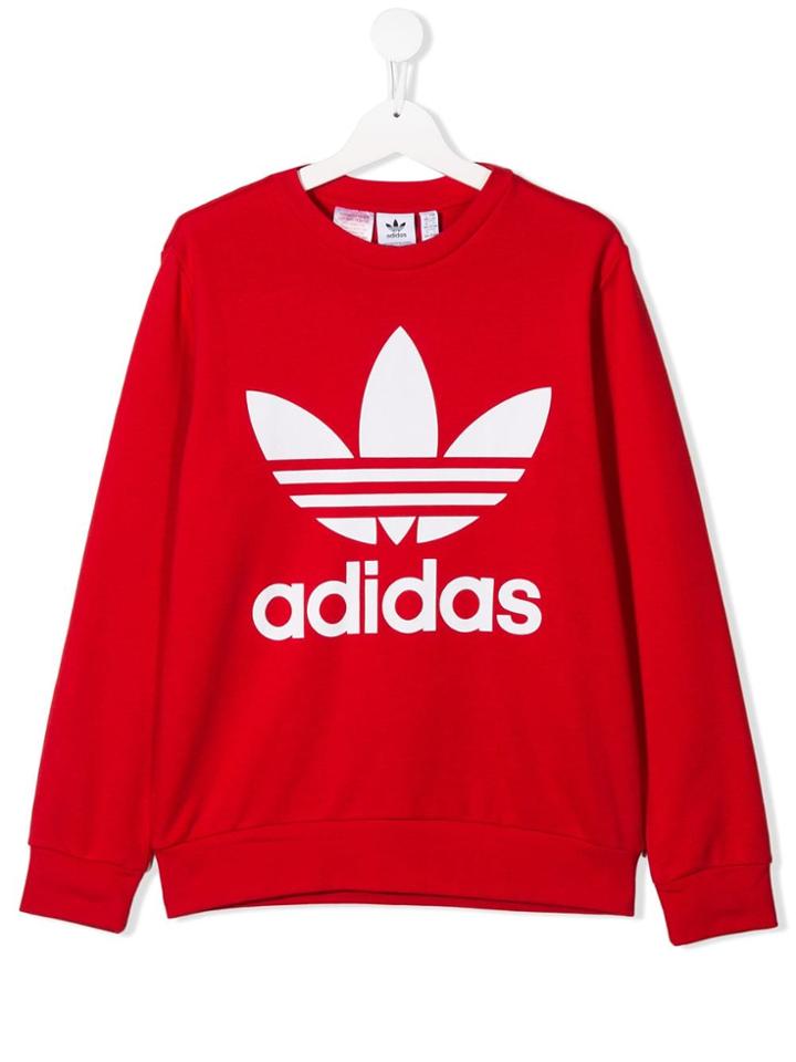 Adidas Originals Kids Teen Logo Sweatshirt - Red