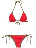 Amir Slama Gold-tone Trimming Bikini Set - Red