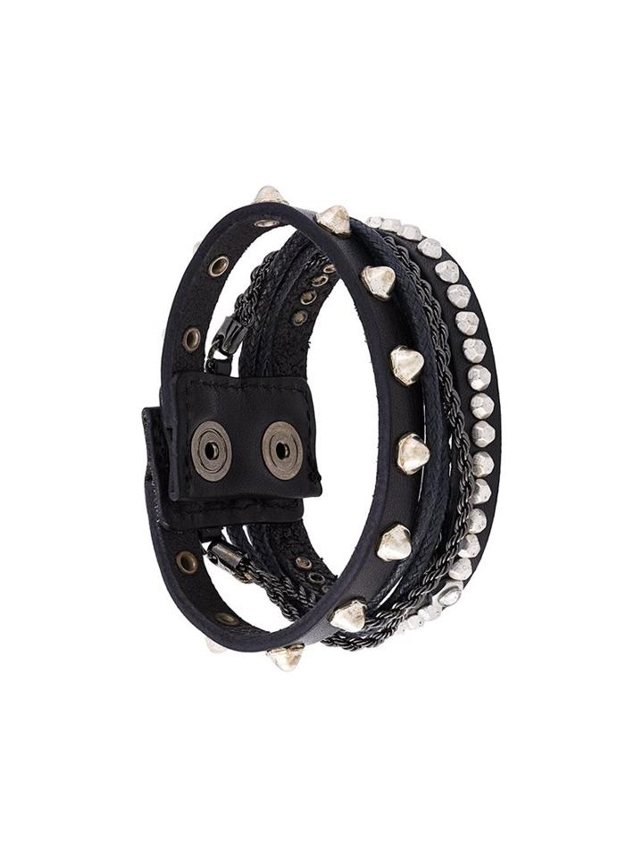 Diesel 'multi Stud' Bracelet, Women's, Size: Medium, Black