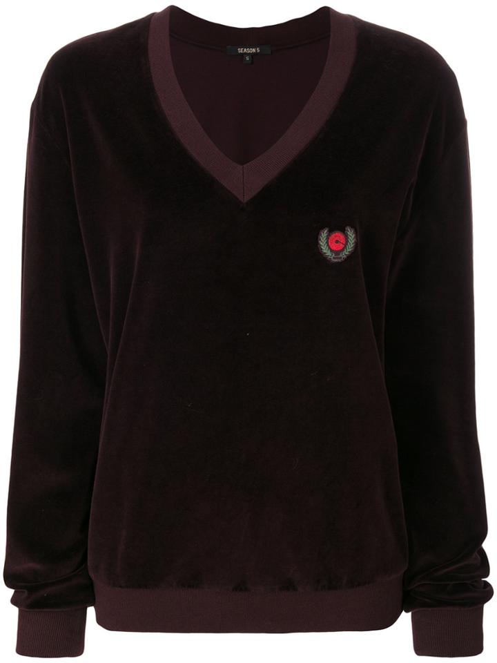 Yeezy Crest Velvet Sweater - Pink & Purple