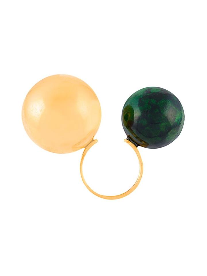 Marni Double Sphere Ring, Women's, Size: Small, Metallic