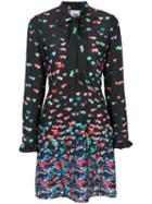 Twin-set - Hearts Print Bow Dress - Women - Polyester - Xxs, Black, Polyester