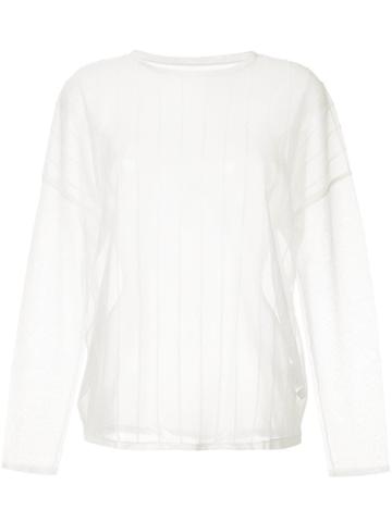 Jean Paul Knott Striped Sheer Sweatshirt - White