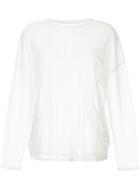 Jean Paul Knott Striped Sheer Sweatshirt - White