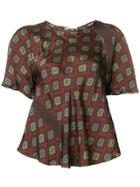 Hache Print Loose Fit Blouse - Multicolour