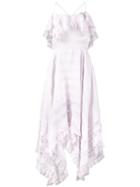 Philosophy Di Lorenzo Serafini - Frilled Asymmetrical Dress - Women - Polyamide/viscose - 40, Pink/purple, Polyamide/viscose