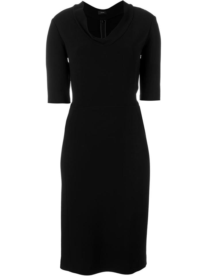 Joseph Cowl Neck Dress, Women's, Size: 44, Black, Viscose/acetate/spandex/elastane