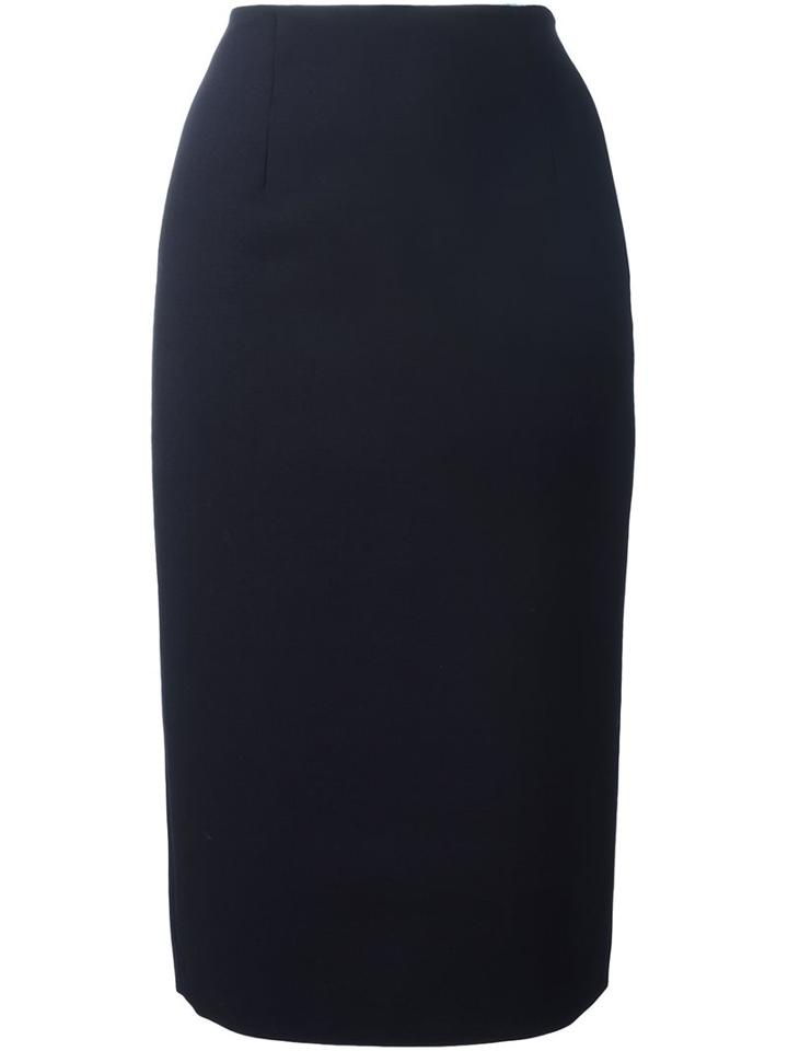 Red Valentino Pencil Skirt, Women's, Size: 42, Blue, Polyamide/polyester/virgin Wool