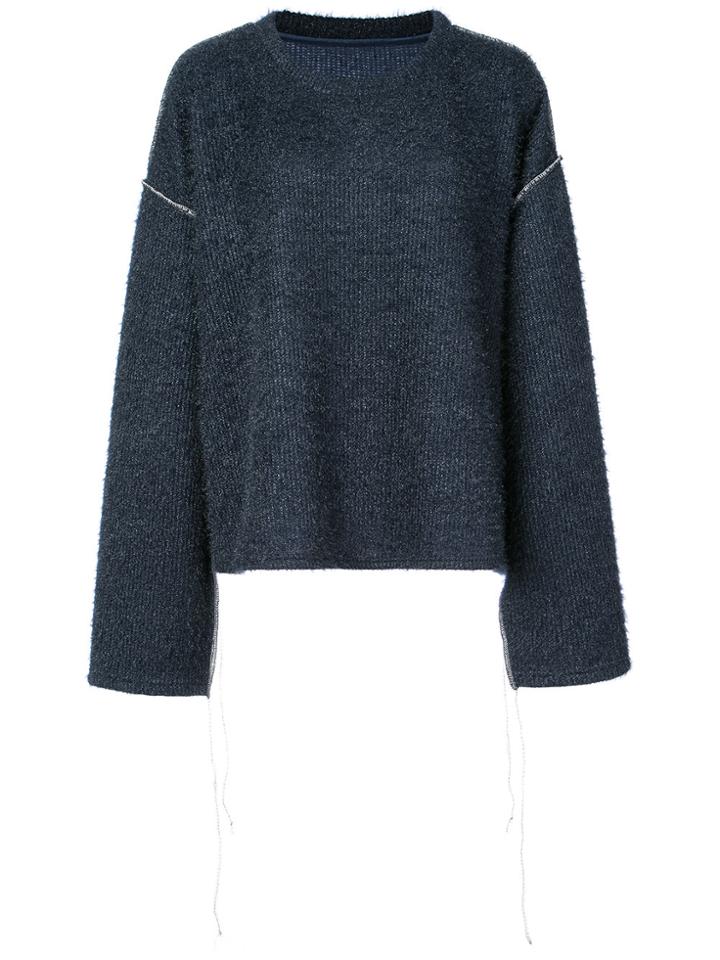 Mm6 Maison Margiela Textured Knit Sweater - Blue