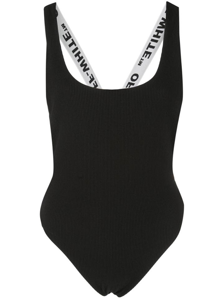 Off-white Logo Strap Swimsuit - Black