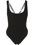 Off-white Logo Strap Swimsuit - Black