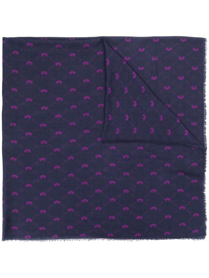 Bally Floral Pattern Scarf - Blue
