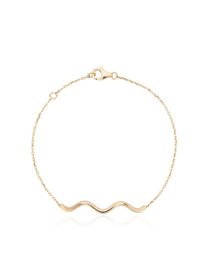 Sabine Getty 18k Yellow Gold Chained Wave Bracelet - Metallic